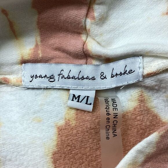 YOUNG FABULOUS AND BROKE RAISSA CROPPED TIE  DYE HOODIE - Picture 13 of 15